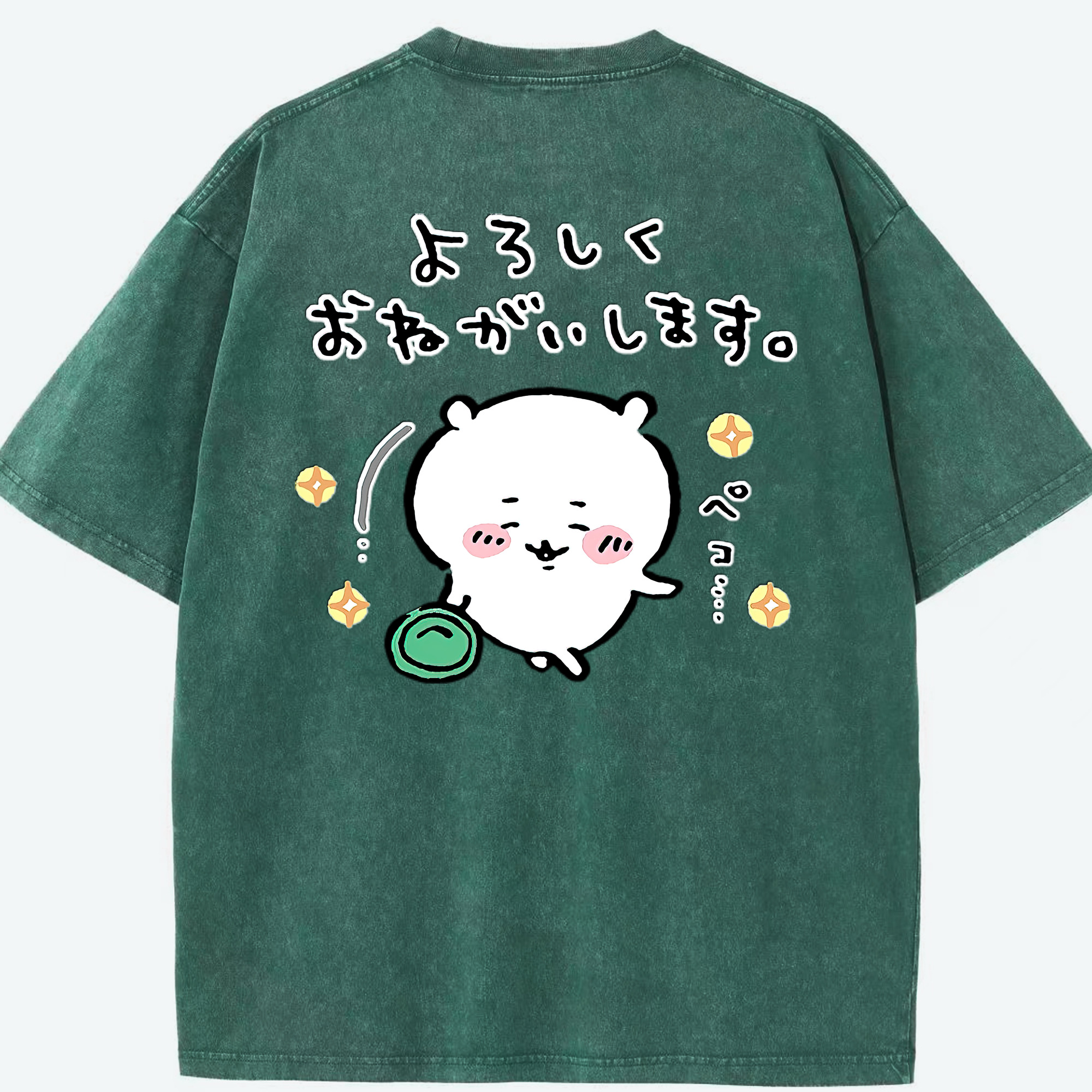 （画像用） ちいかわ ちいかわ Chii-kawa chiikawa 綿100% ヴィンテージ風 半袖Tシャツ（背面プリント）